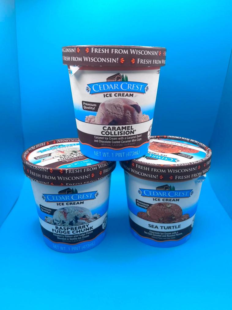 Cedar Crest hand-dipped ice-cream pints available at The Corner Cup
